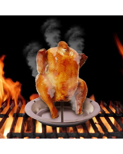 Supporto per arrostire il pollo, porta pollo pieghevole, per arrosti di pollo, per forno, barbecue, BBQ grill