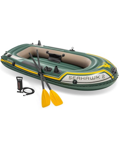 Intex 68347 Seahawk 2, PVC Schlauchboot, für zwei Personen, Farbe Grün/Schwarz, 236 x 114 x 41 cm - Refurbished