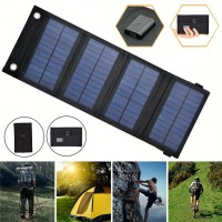 Carica batteria, pannello solare, pieghevole, portatile, USB, impermeabili, per carica batterie telefoni, cellulari e tablet, per la spiaggia, il campeggio all'aperto a casa