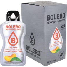 Bolero Drinks Pfirsich, 24 Sachets 9g, lösliche Pulverzubereitung für Frischgetränke in Wasser, 72 Gramm gesüßt mit Stevia