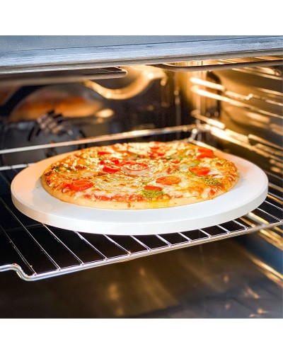Pietra per pizza rotonda per forno e barbecue, pietra refrattaria 30 cm, per cottura croccante