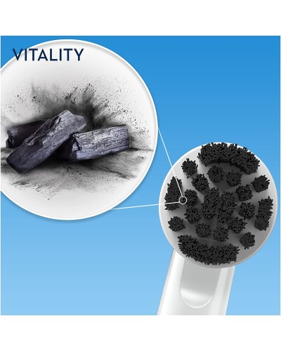 Oral-b vitality 100 pure clean elektrische Zahnbürste 1 schwarzer Bürstenkopf mit Holzkohleborsten