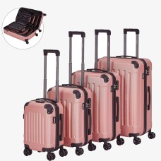 Lot de 4 valises de voyage Or Rose, AREBOS