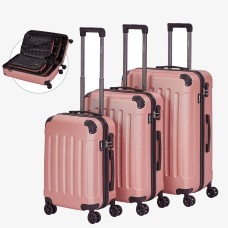 Set di 3 valigie da viaggio Oro rosa, AREBOS