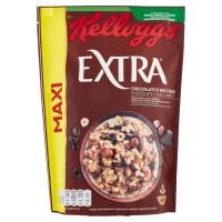 Cereali Extra Chocolate Kellogg's, Croccanti agglomerati di avena con cioccolato e nocciole, 500 g