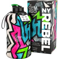 Gymnastik flasche, 2 L, mit Etui und Flaschengriff, wiederverwendbar, umweltfreundlich, BPA-frei, multicolor