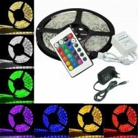 Bande LED, SMD 5050, RGB, IP65, 150 LED, multicolore, bobine de 5 mètres, avec bloc d'alimentation et télécommande