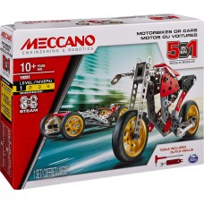 Meccano, Multimodell Motorrad Auto 5 in 1, Bausatz, ab 10 Jahren, 6053371