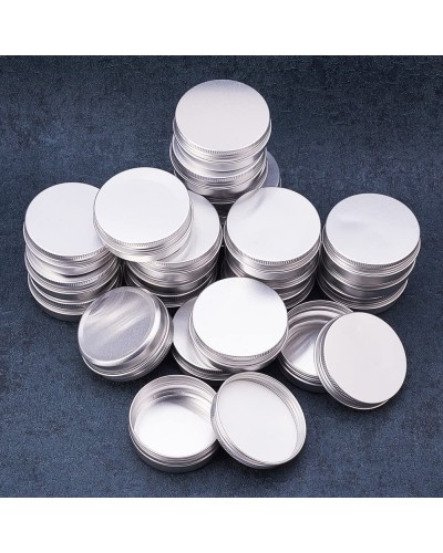Aluminiumbehälter 60ml, runde Dose mit Schraubdeckel, silberfarben