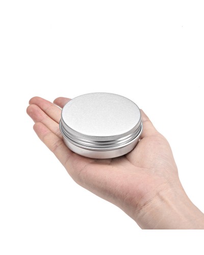 Contenitore alluminio 60ml, scatola rotonda con tappo coperchio a vite, colore argento