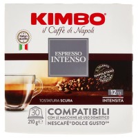Espresso Intenso Kapseln Kompatibel mit Nescafé Dolce Gusto Maschinen 30 x 7 g Kimbo, Intensität 12