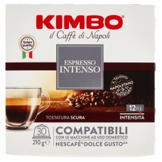 Espresso Intenso Capsules Compatibles avec les machines Nescafé Dolce Gusto 30 x 7 g Kimbo, Intensité 12