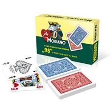 Modiano Spielkarten, Italienische Pokerkarten, Rummy, Burraco, Vierzig Leiter, 54 Plastikkarten.
