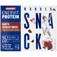 Enervit, Protein Snack chocolat noir, barres énergétiques aux protéines de lait et aux fibres, au chocolat noir, sans gluten ni huile de palme.