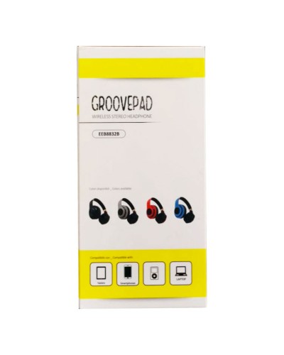 GroovePad, Cuffia Stereo Bluetooth con Microfono, colore nero