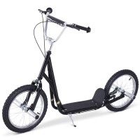 Scooter à roues 16 pouces Cityroller pour enfants et adolescents, noir, Homcom