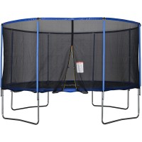 Trampolin, Trampolinmatte für Kinder und Erwachsene, mit Netz und gepolstertem Rand Φ 426 x 269 cm - Blau/Schwarz