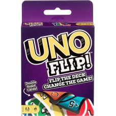 UNO FLIP! Le jeu de cartes légendaire pour toute la famille, dans une nouvelle variante électrisante, avec un jeu double face et une carte FLIP spéciale