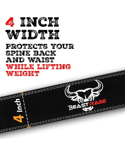 Gewichthebergürtel: für Männer und Frauen, professionell aus Leder, ideal für Gewichtheben, Bodybuilding, Crossfit, Powerlifting und Kniebeugen BEAST RAGE image