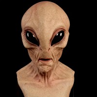 Realistische Latex Maske für Erwachsene – Klassisches Design mit großen schwarzen Augen