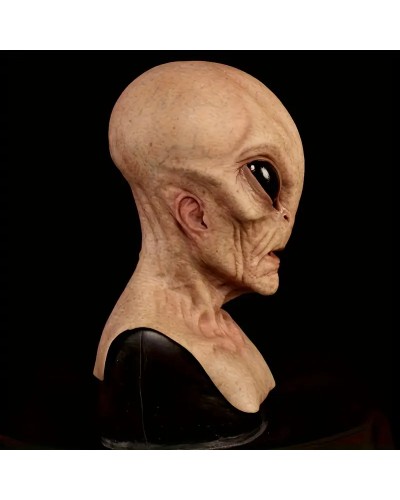 Realistische Latex Maske Erwachsene mit großen schwarzen Augen