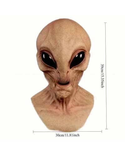 Realistische Latex Maske Erwachsene mit großen schwarzen Augen