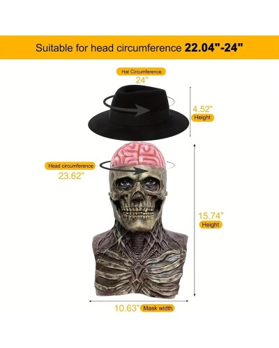 Set 2 Totenkopfmasken realistisch mit beweglichem Kiefer