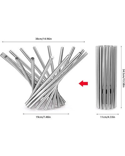 Obstkorb, Tischobstkorb, modern kreativ faltbar, Edelstahl, für Speisekammer und Tischdekoration Obstkorb, Tischobstkorb, modern kreativ faltbar, Edelstahl, für Speisekammer und Tischdekoration