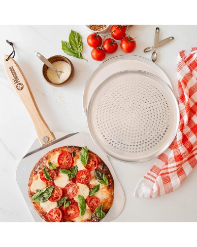 Aluminium Pizzaschaufel, Aluminium, mit klappbarem Holzgriff, leicht zu verstauen, langlebig Aluminium Pizzaschaufel, Aluminium, mit klappbarem Holzgriff, leicht zu verstauen, langlebig