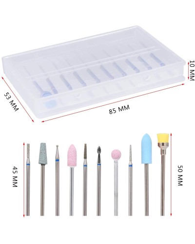 Nagelhautspitzen aus Stein, Set mit 10 Spitzen, verschiedene Formen und Größen in 2,35 mm, geeignet für Maniküre. Nagelhautspitzen aus Stein, Set mit 10 Spitzen, verschiedene Formen und Größen in 2,35 mm, geeignet für Maniküre.