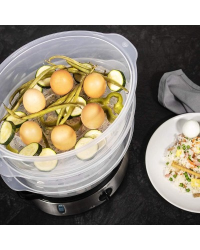 Cecotec Steamer, Vapovita 3000, Elektrischer Steamer aus Edelstahl, 800 W, 3 Behälter, 9 Liter, Aluminium Cecotec Steamer, Vapovita 3000, Elektrischer Steamer aus Edelstahl, 800 W, 3 Behälter, 9 Liter, Aluminium