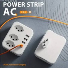 Multiple Steckdose mit 3 Steckdosen und 4 Steckdosen USB 5V - 2.4A max, 7 in 1, Modell TT-RS12