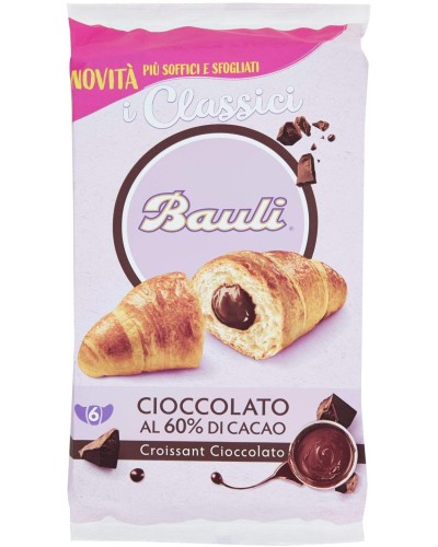 Bauli Croissant mit Füllung Schokolade, 100% italienisch, 6 x 50 g Schachtel