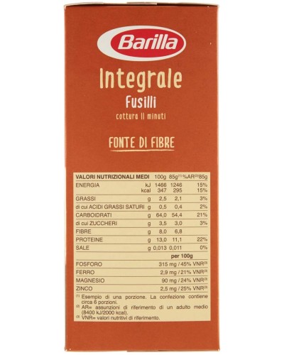 Fusilli integrale Barilla 500 gr