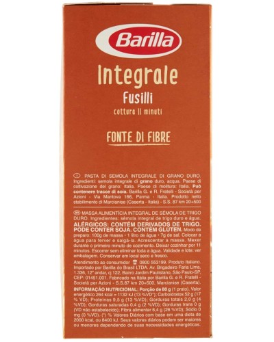 Fusilli integrale Barilla 500 gr