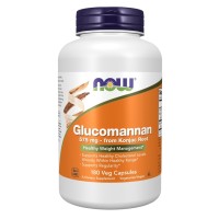 NOW Foods Glucomannan 575 mg – 180 vegane Kapseln | Lösliche Ballaststoffe für Regulierung & Gewichtsmanagement