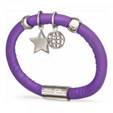 Armband für Damen, Folli Follie, Lila, 16 cm, aus Leder
