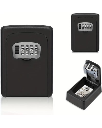 Sicherer Schlüsselkasten, Metall-Außenkasten, mit Code-Kombination, ideal für Schlüsselaufbewahrung, Metall-Material