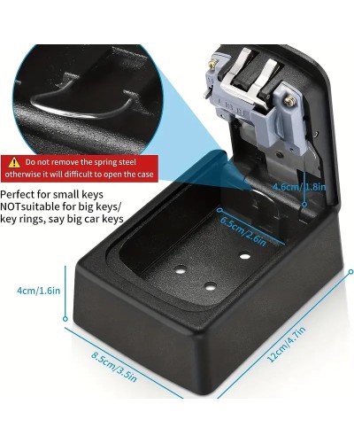 Sicherer Schlüsselkasten, Metall-Außenkasten, mit Code-Kombination, ideal für Schlüsselaufbewahrung, Metall-Material