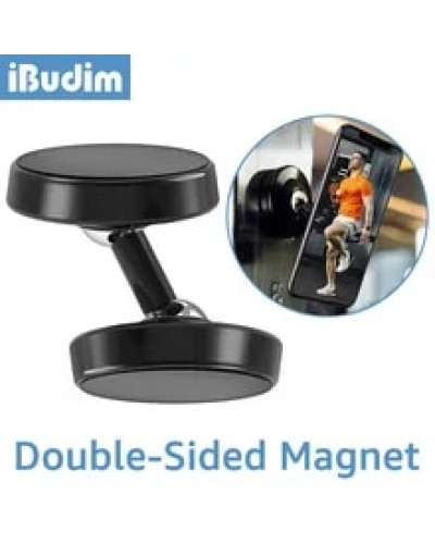 Doppelte Magnethalterung für Mobiltelefon, für Fitnessstudio, mit Doppelmagnet, schwarz Doppelte Magnethalterung für Mobiltelefon, für Fitnessstudio, mit Doppelmagnet, schwarz