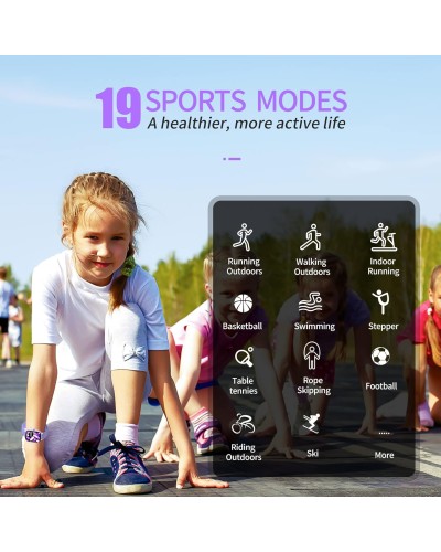 HENGTO Kinder Smartwatch IP68 wasserdicht mit Herzfrequenz- und Schlaftracker