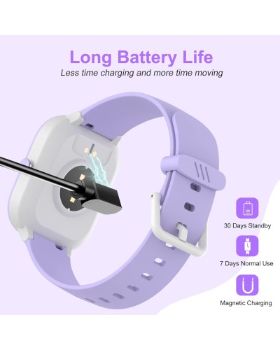 HENGTO Kinder Smartwatch IP68 wasserdicht mit Herzfrequenz- und Schlaftracker