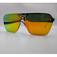 Okly Retro Sonnenbrille, Damen Herren Sonnenbrille, rot