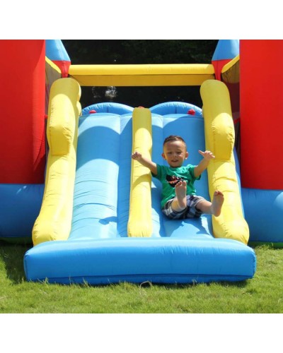 Großes Schloss, aufblasbar, Doppelrutsche, Kinderspiel, Sprungtuch, Happy Hop, 460m, 180kg Großes Schloss, aufblasbar, Doppelrutsche, Kinderspiel, Sprungtuch, Happy Hop, 460m, 180kg