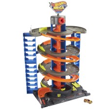 Hot Wheels, City Mega Garage, Twist Playset mit Spiralaufzug und über 60 Autos, inkl. 1 Auto, GTT95