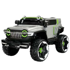 Elektroauto für Kinder, 12v, Jeep, 2 Sitze, mit Fernbedienung 2,4g, grau