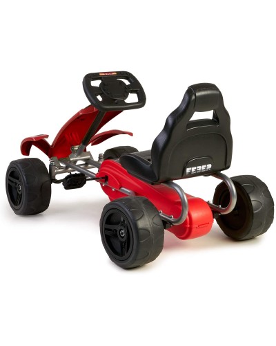 Go-Kart mit Pedalen für Kinder, Feber, rot und schwarz