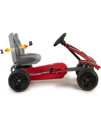 Go-Kart mit Pedalen für Kinder, Feber, rot und schwarz