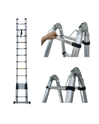 Aluminium-Teleskopleiter 5 m EN131 150 kg Tragkraft