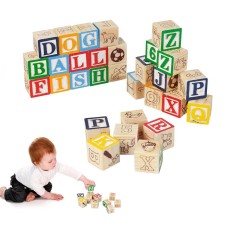 Holzwürfel mit Tieren Buchstaben und Zahlen Set Pädagogische 3 x 3 cm
